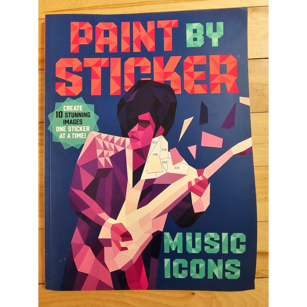 Paint by Sticker Music Icons Activity Book Workman Publishing 10 Portraits New